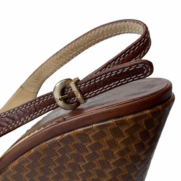 Emporio Armani Leather Platform Sandals | 37 | Brown - Picture 7 of 16